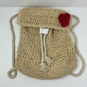Disney X Junkfood Raffia‎ Straw Backpack Purse